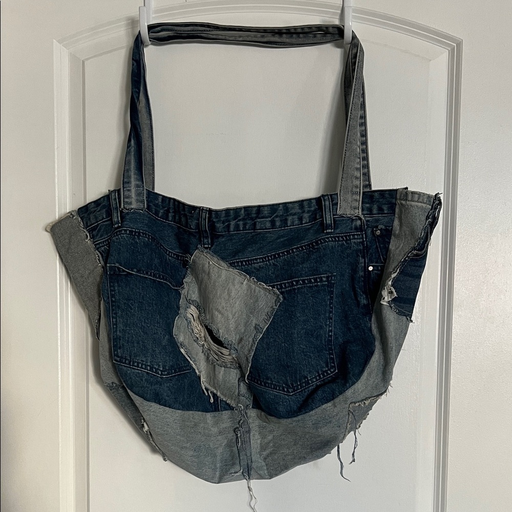 Solar Eclipse Australia Xl Denim Patchwork Tote B… - image 1